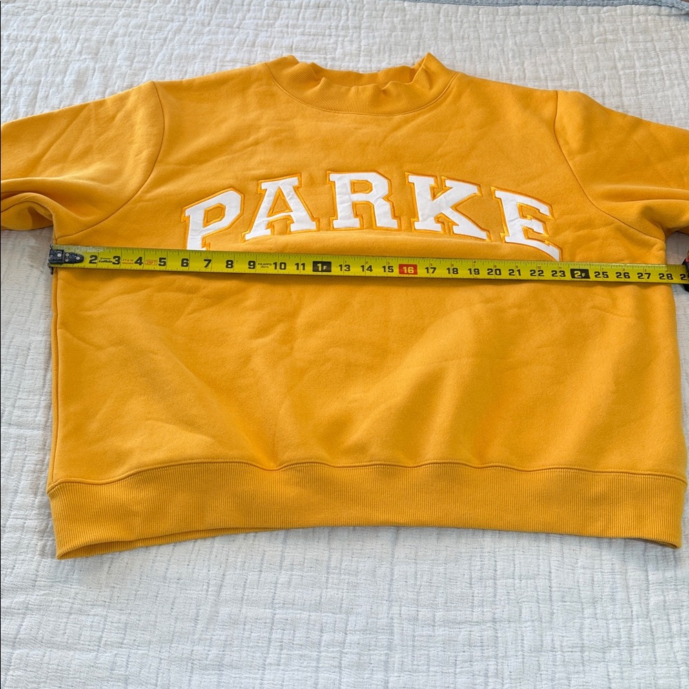 PARKE VARSITY MOCK NECK SWEATSHIRT NEW! Apricot/White NWT(in bag) L/XL - Picture 8 of 12